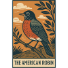 American Robin Nature Illustration