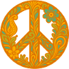 Peacezeichen mit Blumenmuster