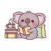 Cute Koala Reading A Book