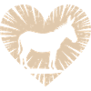 Heart with donkey silhouette