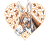 Donkey with a leopard heart