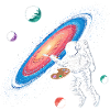 Artiste galactique dans l'espace