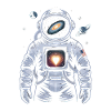 Space Heart Astronaut Design