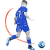 Soccer player with ball