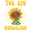 Radiant sunflower with sunglasses