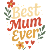 Perfektes Mutter-Design mit Blumen und Herzen