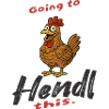 Humorous chicken print with saying