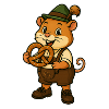 Hamster en costume traditionnel avec bretzels