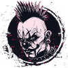 scary mohawk clown