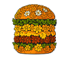 Florales Sandwich-Design, Burger-Liebhaber