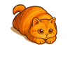 Cute Orange Cat Croissant Style, Love Cats 
