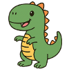 Cheerful Cartoon Dinosaur for Kids