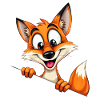 Cute fox cartoon print