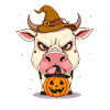 Grim Halloween magic bull