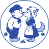 Delft blue farmer coasts wolf