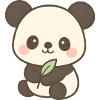 Kawaii Baby Panda with Leaf Motif