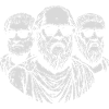 Socrate, Aristote et Platon avec des lunettes noires
