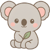 Cute Koala Bear Design with Leaves