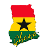 Map of Ghana, flag of Ghana