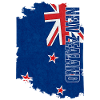New Zealand flag, vintage grunge
