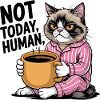Not Today Human Angry Cat Coffee