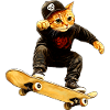 Cat Skateboarder / Skater Cat