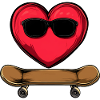 Hearts Skater / Skateboard Heart