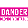 T-shirt donna umorismo pericolo bionda reale
