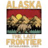 Alaska mountain landscape with bear