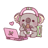 Cute Koala Eating Instant Noodles
