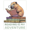 Capybara while reading -Reading adventure