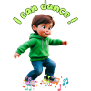 Little boy and musical notes