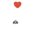 Funny red heart bulldog design