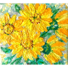 Sunflowers painted with express brush