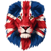 Majestic Lion with Union Jack Mane