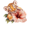 Tiger baby with flower