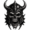 Detaillierter Skull mit Kriegerhelm