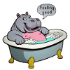 Hippo in the bath