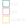 Badminton with Peace Love lettering