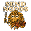 Noodle monster with a message