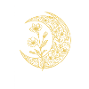 Floral Crescent Gold Embroidery Design