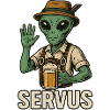 Servus Alien - Lustiges Bayern Motiv