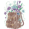 Backpack with flowers