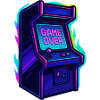 Neon Arcade Game Over Illustration