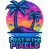 Pixelated Tropical Sunset Design