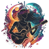 Celestial Guitarist Art Illustration