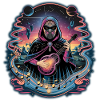 Mystischer Astronaut Musiker Illustration