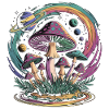Psychedelic Space Mushroom Fantasy