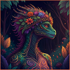 Mythical Jungle Dragon Illustration