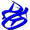 Dynamic Blue Graffiti Design
